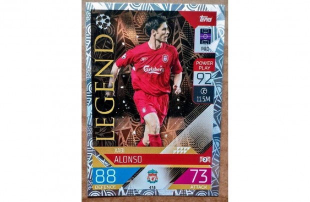 Xabi Alonso Liverpool Legend focis krtya Topps Match Attax 2023