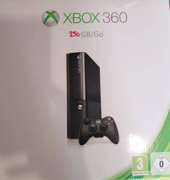 Xbox 360E 250 GB dobozban egy karral 