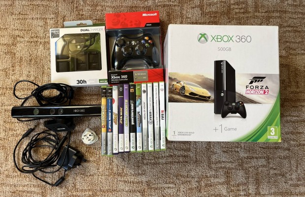 Xbox 360 E 500 gb Forza Horizon konzol csomag + tartozkok