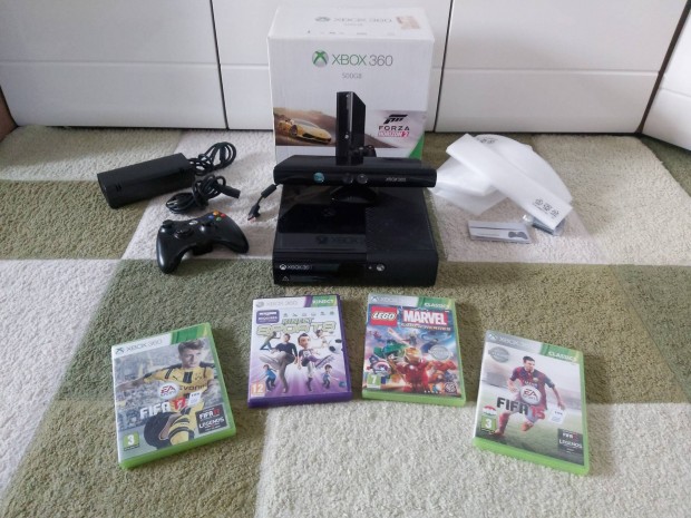 Xbox 360 E Slim 500GB Dobozban + Kinect + Forza + Minecraft