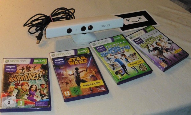 Xbox 360 Fehr Kinect Szenzor, 4 Jtkkal, 1 v Gari