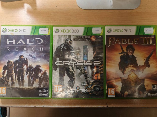 Xbox 360 Halo Reach, Crysis 2, Fable 3 játékok !