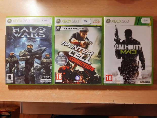 Xbox 360 Halo Wars, Splinter Cell Conviction, Call of Duty MW3 Jtkok