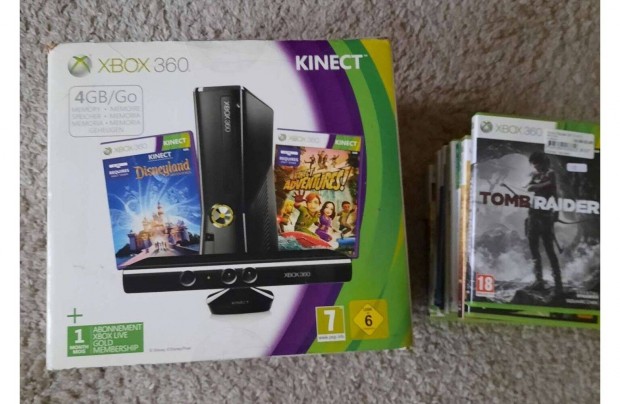 Xbox 360 Kinect 4GB 13 db jtkkal