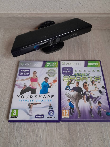 Xbox 360 Kinect + Kinect Sport s Your Shape lemezek