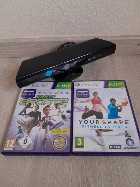 Xbox 360 Kinect + Kinect Sports s Your Shape lemezek