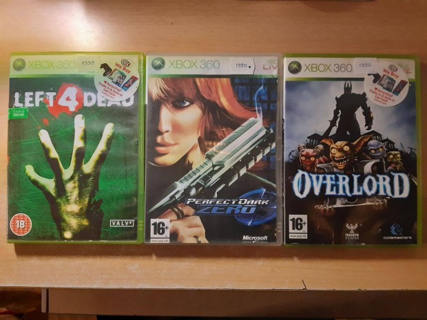 Xbox 360 Left 4 Dead, Perfect Dark Zero, Overlord 2 Jtkok !