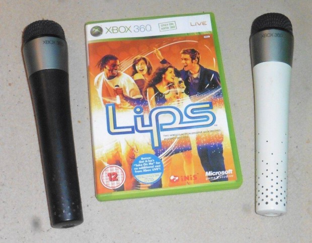 Xbox 360 Lips karaok szett, 2db vezetk nlkli mikrofonnal