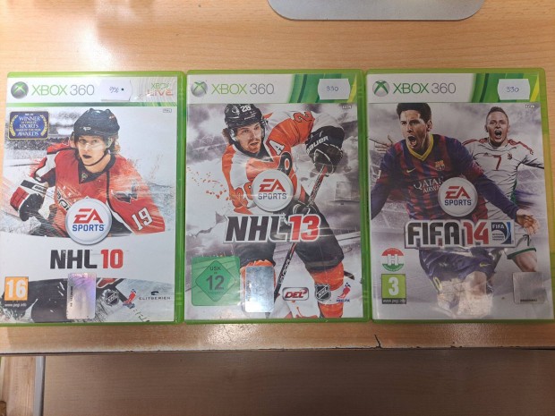 Xbox 360 NHL 10, NHL 13, Fifa 14 jtkok !