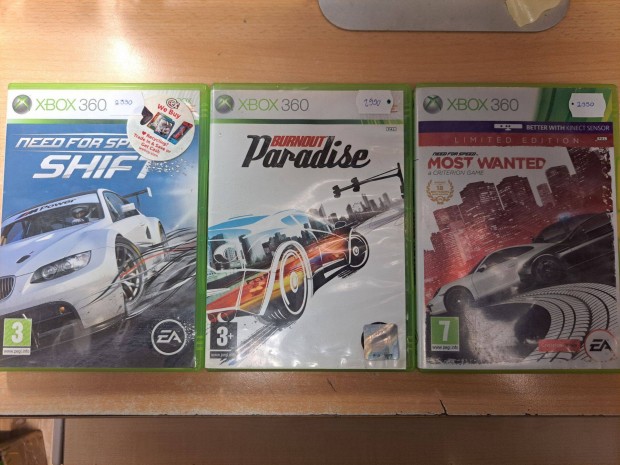 Xbox 360 Need for Speed Shift, Most Wanted, Burnout Pradise Jtk !