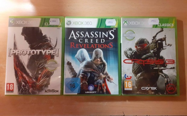 Xbox 360 Prototype, Assassin's Creed Revelations, Crysis 3 jtk !