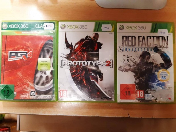 Xbox 360 Red Faction Arm., Prototype 2, Project Gotham Racing 4 Jtk
