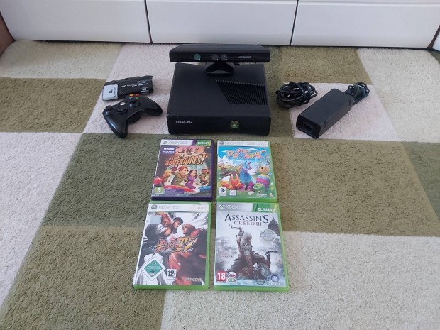 Xbox 360 Slim 250GB Kinect Szenzorral Jtkokkal Tartozkaival 