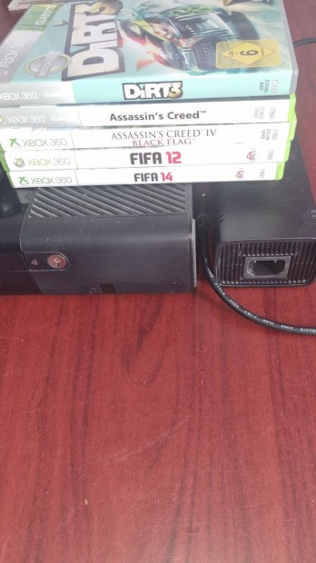 Xbox 360 Slim E 4GB 1kontroller 5 jtkkal hibtlan elad