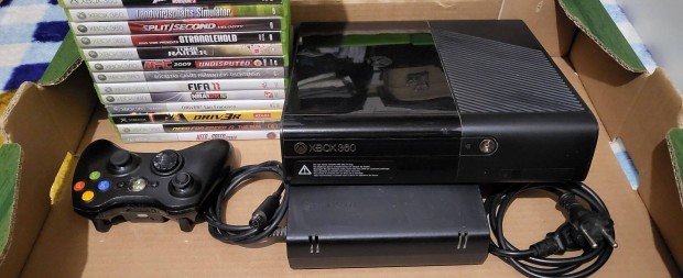 Xbox 360 Slim jtkkonzol 21 db gyri jtkkal,(Kinect-kpes)