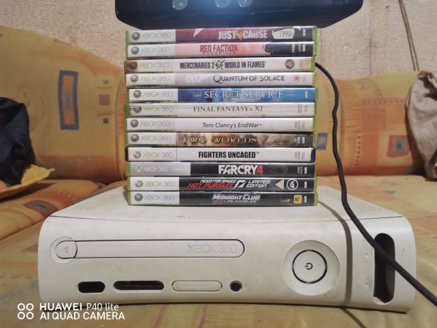 Xbox 360 arcade 20gb-konzol tartozékokkal,játékokkal
