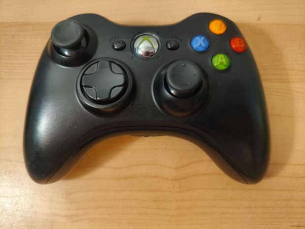 Xbox 360 eredeti vezeték nélküli fekete kontroller joystick
