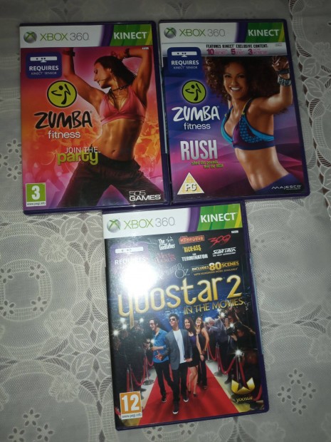 Xbox 360 gyri kinect jtk lemez zumba party, zumba rush, quoostar 2