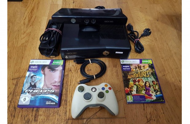 Xbox 360 slim 4gb + kinect 2-db jtkkal elad