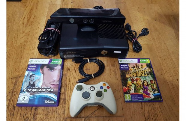 Xbox 360 slim 4gb+kinect 2 darab jtkkal elad