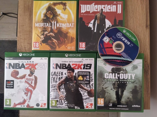 Xbox One Jtk,FIFA 19,Mortal Kombat 11,Wolfenstein 2,COD,NBA