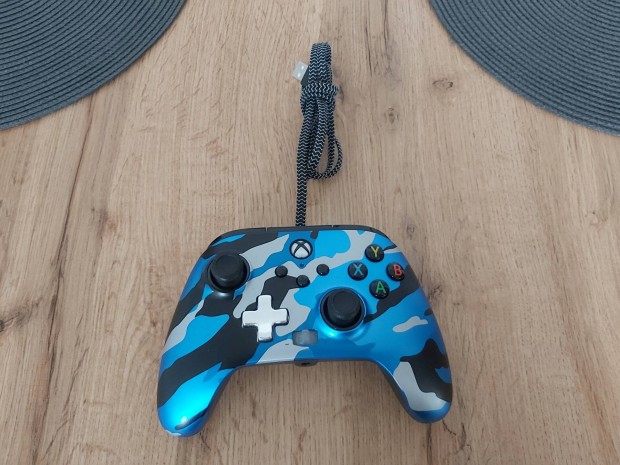 Xbox One Powera Metallic Blue Camo Vezetkes Kontroller Controller 