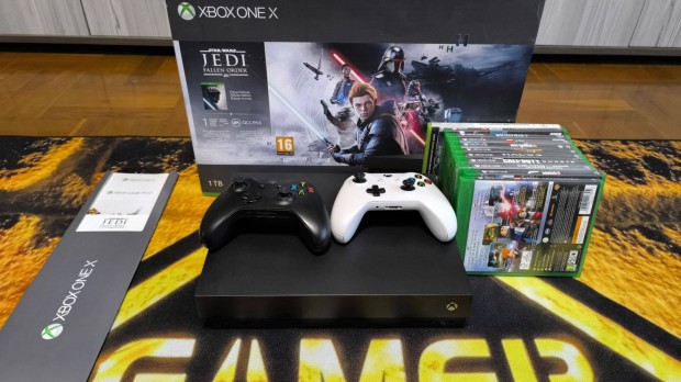 Xbox One X 1TB Dobozban + 2 kontroller + lemezes jtkok