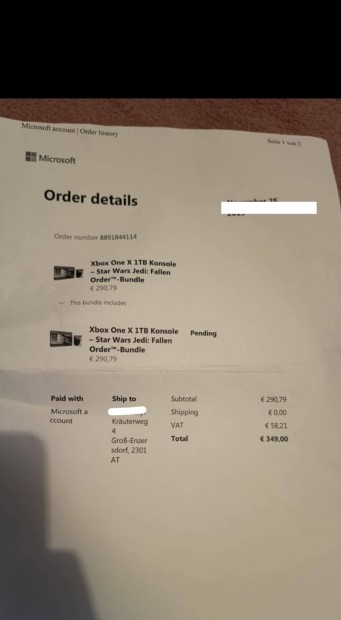 Xbox one X 1TB