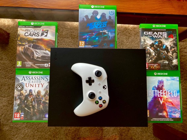 Xbox one X 1Tb, 5db játék+ajándék kontroller