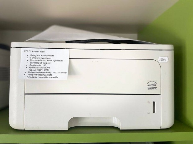 Xerox Phaser 3250 nyomtat/lzernyomtat. 1 v garancival