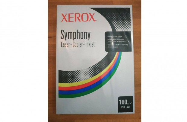Xerox Symphony 160g A4 vilgoskk, pasztell kk 250db, bontatlan