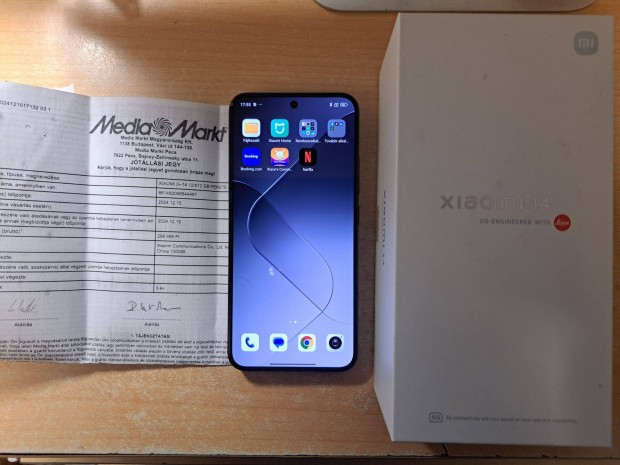 Xiaomi 14 5G 12/512GB Dual szinte j Fekete Media Markt Garancival !