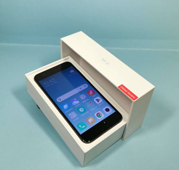 Xiaomi Mi6 64GB,Fekete,Kártyafüggetlen jó állapotú mobiltelefon dobozá