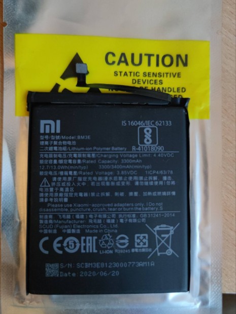 Xiaomi Mi 8 j gyri akkumltor BM3E