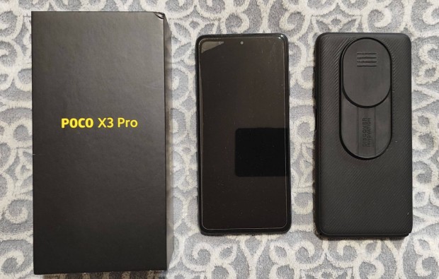 Xiaomi Poco X3 Pro 8GB RAM/256GB Kk + Nillkin fekete htlap kameravd