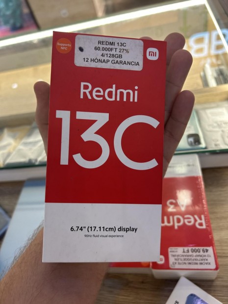 Xiaomi Redmi 13c Krtyafggetlen 128 GB, 12 h garancia