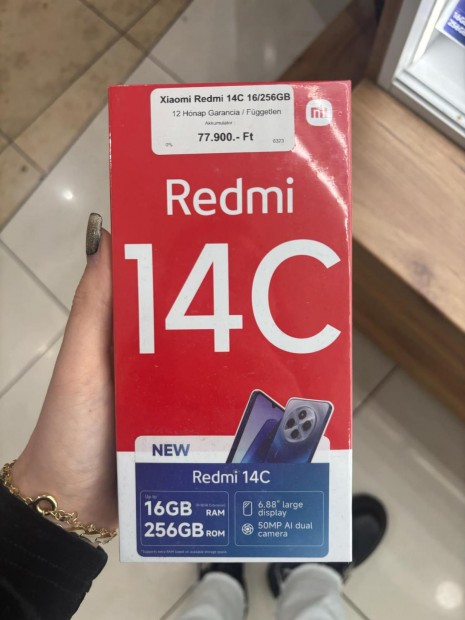 Xiaomi Redmi 14C Krtyafggetlen 256 GB, 12 h garancia