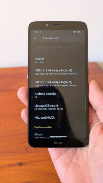 Xiaomi Redmi 7a, Lineageos 21