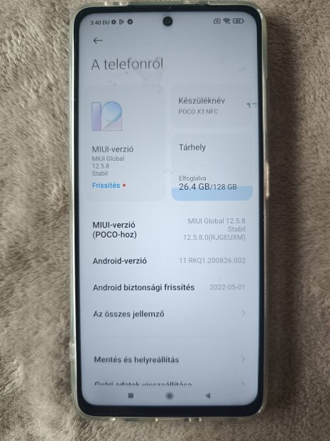 Xiaomi poco X3 nfc 126gb telefon jszer llapotban elad 