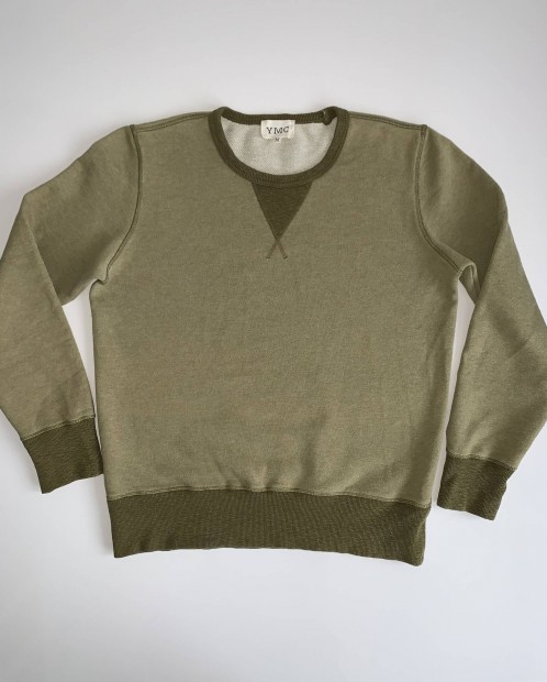 YMC You Must Create khaki crewneck pulcsi 