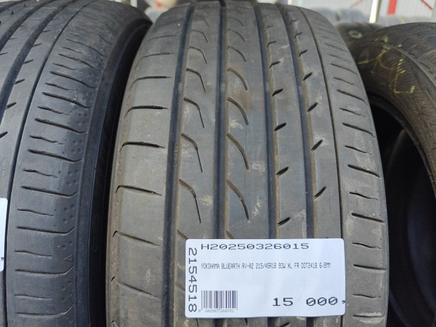 YOKOHAMA BLUEARTH RV-02 215/45R18 93W XL FR DOT2418 6,5MM HASZNÁLT