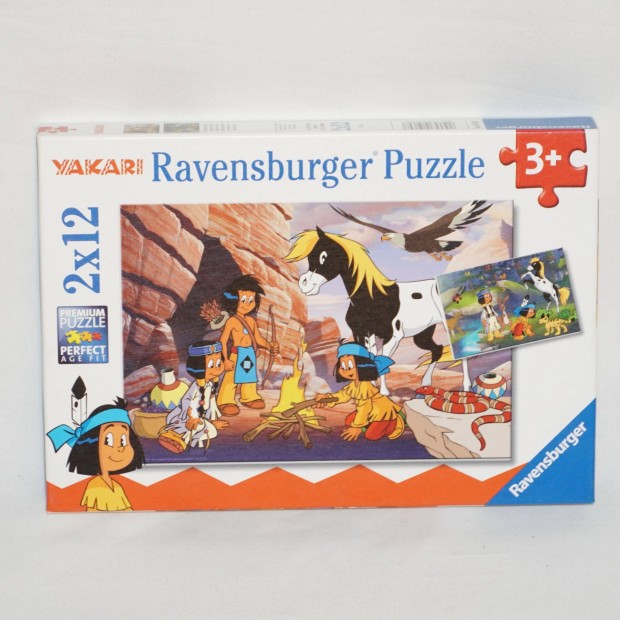 Yakari puzzle 2x12 db-os Ravensburger puzzle ( használt )
