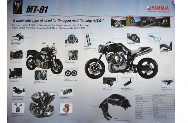 Yamaha MT-01 motorkerékpár poszter eredeti gyári reklám 59x84 cm
