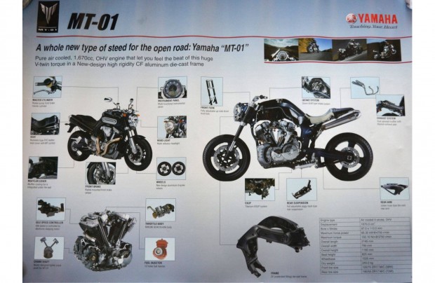 Yamaha MT-01 motorkerkpr poszter eredeti gyri reklmanyag 59x84