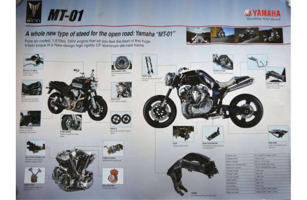 Yamaha MT-01 motorkerékpár poszter eredeti gyári reklámanyag 59x84 cm