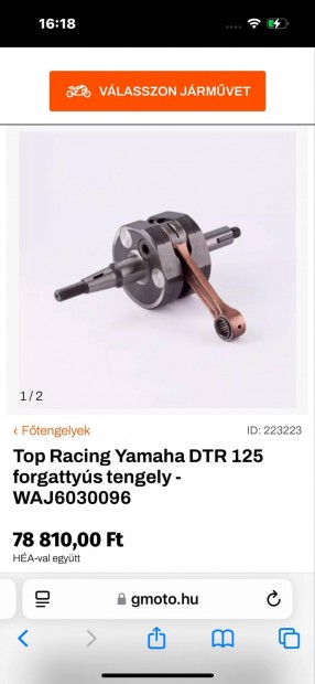 Yamaha dtr 125 ftengely 