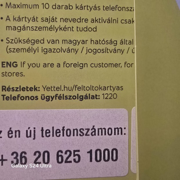 Yettel Kny Telefonszm 625.1000.