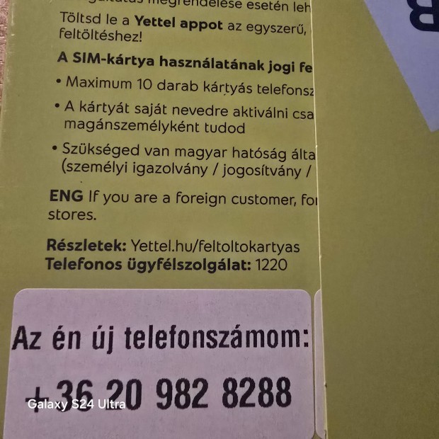 Yettel Kny Telefonszm 9.82.82.88.