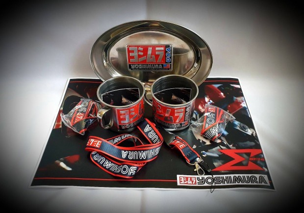 Yoshimura Nitro Racing rozsdamentes-acél bögre és nyakpánt