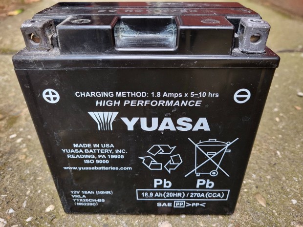 Yuasa motor akkumultor Ytx20 CH 18Ah 270A Made in USA